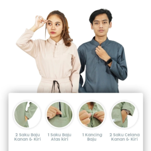 lincurt doctor scrub's set baju ok lengan panjang series 'my style'
